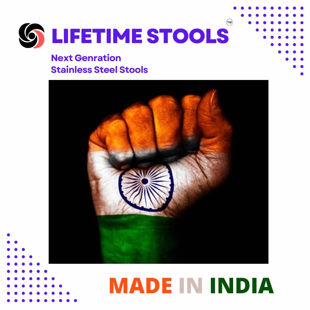 Lifetime Stools Stainless Steel Stool for Multipurpose uses 27 inch Height Pack of 2