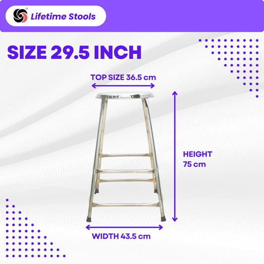 Lifetime Stools Stainless Steel Stool for Multipurpose uses 29.5 inch Height