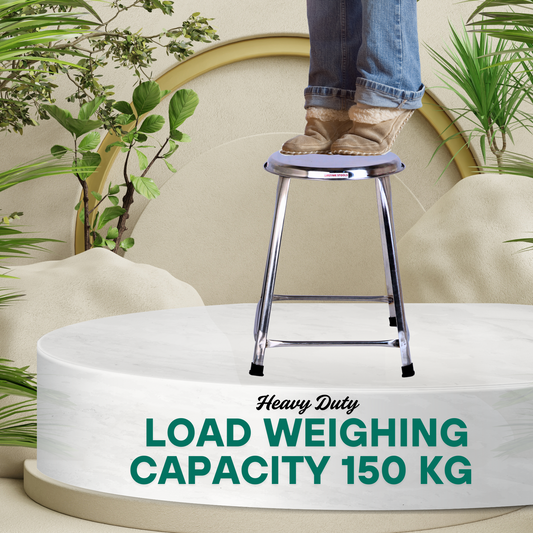 5 Sizes Standard in Stainless steel stool 12 inch, 16 inch, 18 inch, 21 inch, 24 inch Height