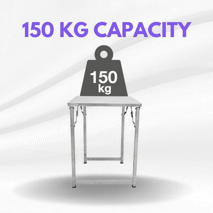 Set of 4 Seater Folding Table and Stools 22 x 22 inch Top 28 inch Height SS202 Grade (Set of 1 Table and 4 Stools))