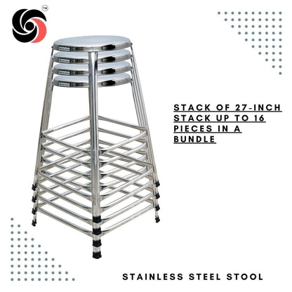 27 inch (2.25 foot) Stackable Double Step Steel Stool - Lifetime Stool