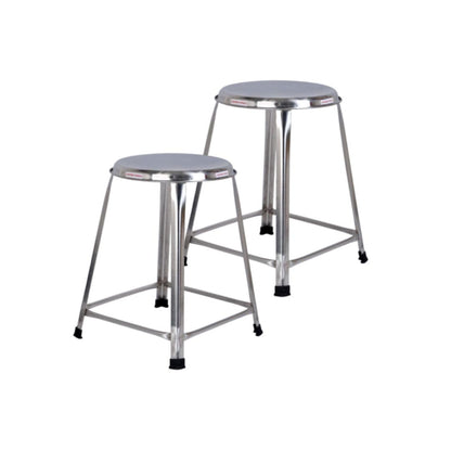 Lifetime Stools Stainless Steel Stool For Sitting,Round Shape - Home,Doctor,Medical Stool/Salon Stool/Warehouse Stool/Garage Stool/Stool For Bathroom/Multipurpose Stool (Pack Of 5,18 Inches),Silver