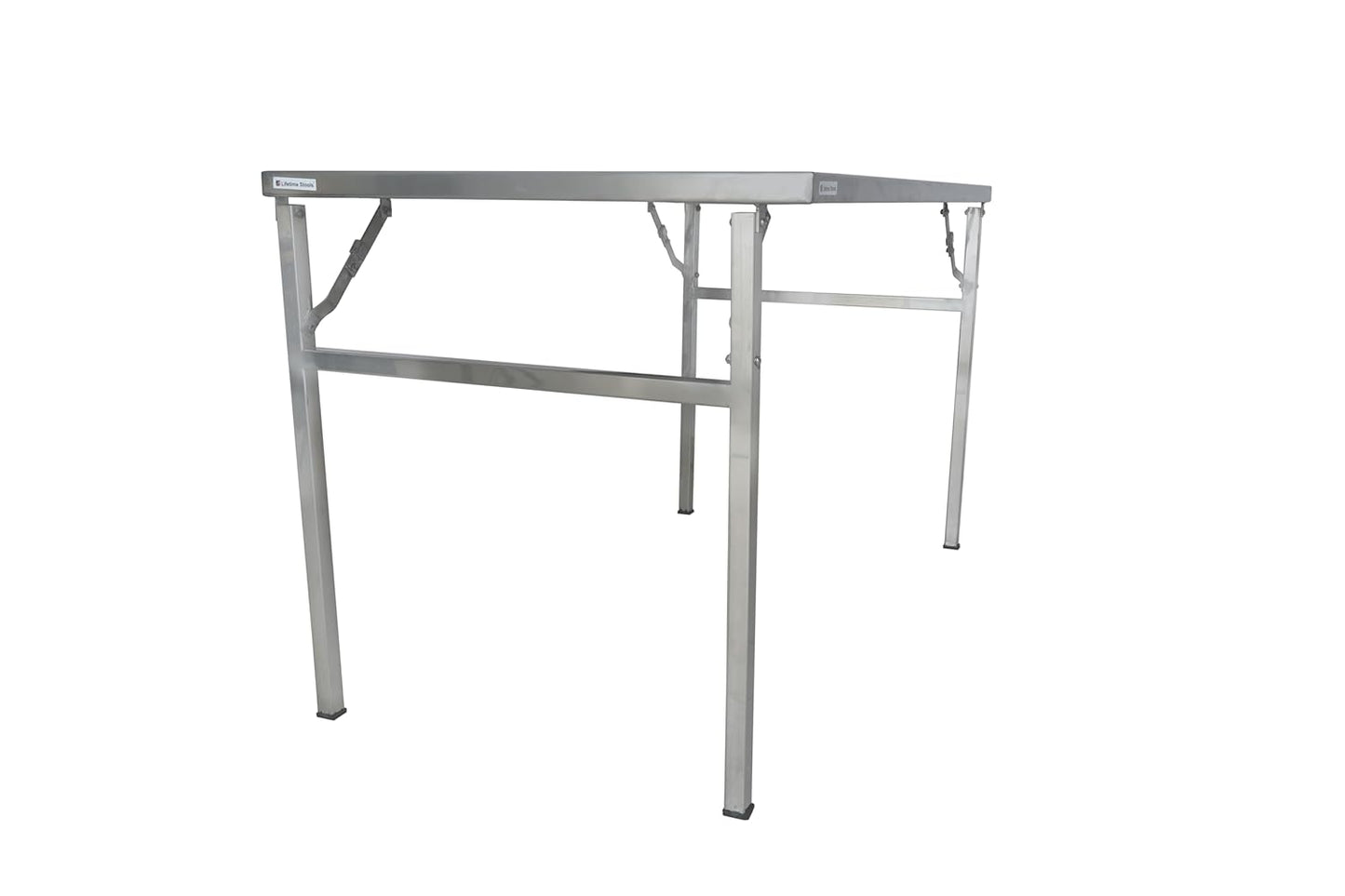 Lifetime Stools 150 kg Weight Load Capacity Heavy Duty Commercial Use Stainless Steel Folding Table, 46" x 27" x 28" Height, 18 Gauge 202 Grade, Heavy Duty Multi-Purpose