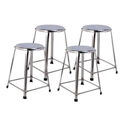 Lifetime Stools 24 Inch Stainless Steel Stool For Sitting, Round Shape - Home,Doctor,Medical Stool/Salon Stool/Warehouse Stool/Garage Stool/Multipurpose Stool (Pack Of 4, Silver)