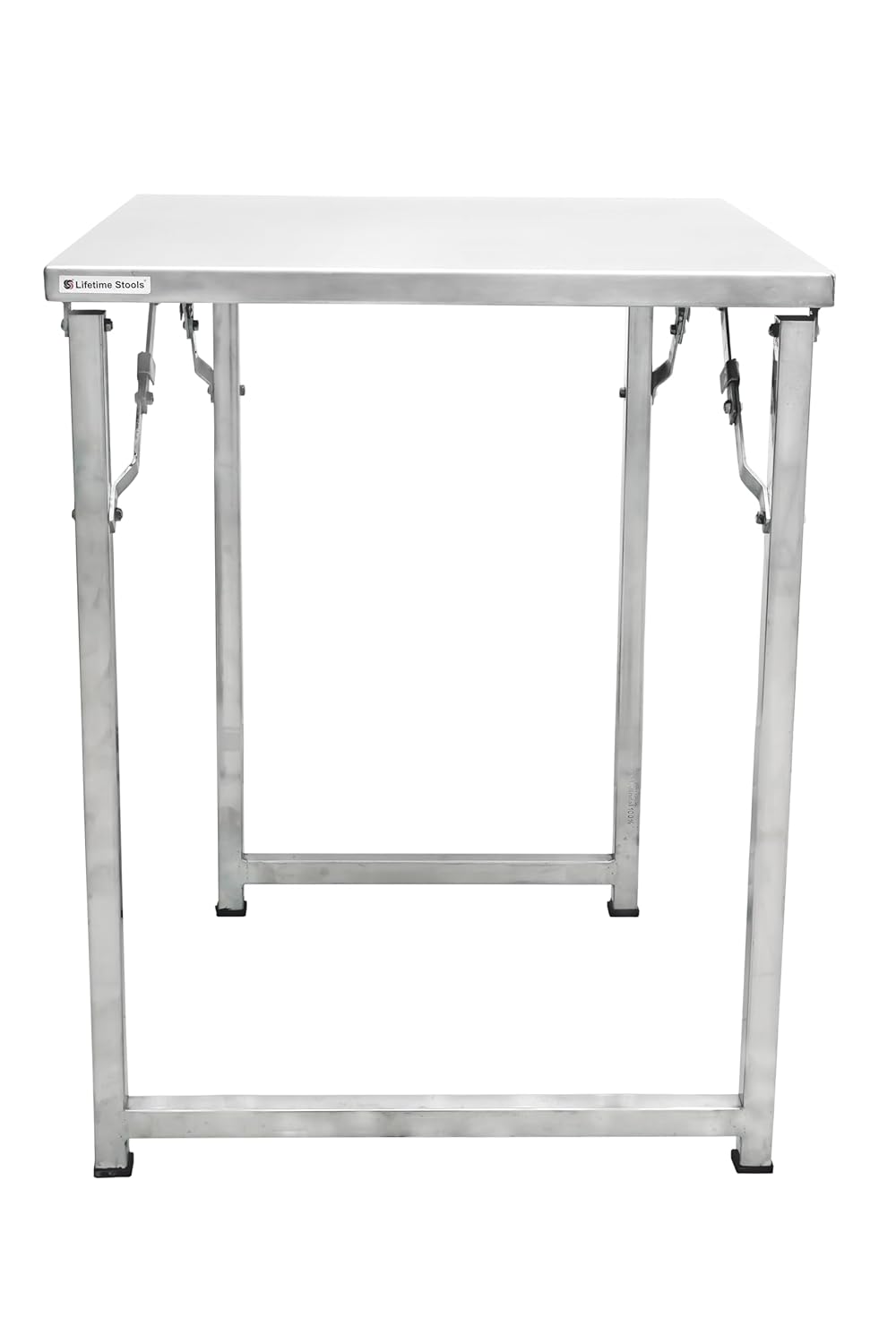 Lifetime Stools Commercial Use Stainless Steel Folding Table, 22" x 22" x 28" Height, 18 Gauge 202 Grade, Heavy Duty Multi-Purpose