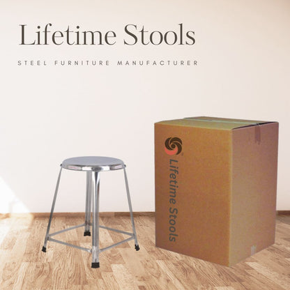 SS Stool 18 Inch Height – Stackable Steel Stool for Home & Commercial