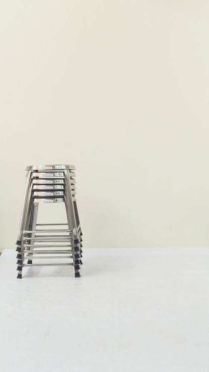 18 Inch Stainless Steel Stool | Heavy Duty SS Stool | Stackable Industrial Stool (1.5 Foot Height)