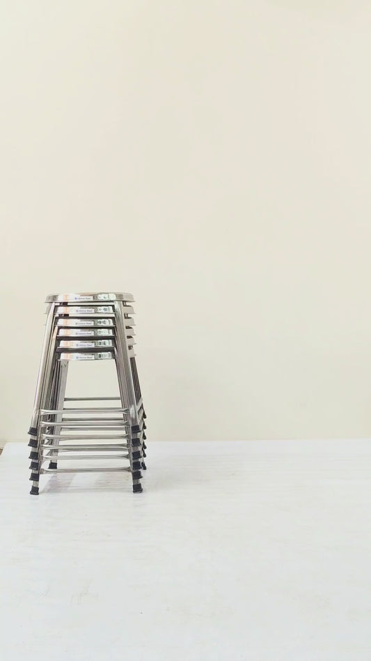 18 Inch Stainless Steel Stool | Heavy Duty SS Stool | Stackable Industrial Stool (1.5 Foot Height)
