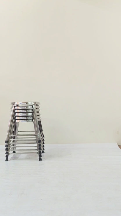 Stainless Steel Stool 16 Inch | Heavy Duty SS Stool for Kitchen, Lab & Commercial Use