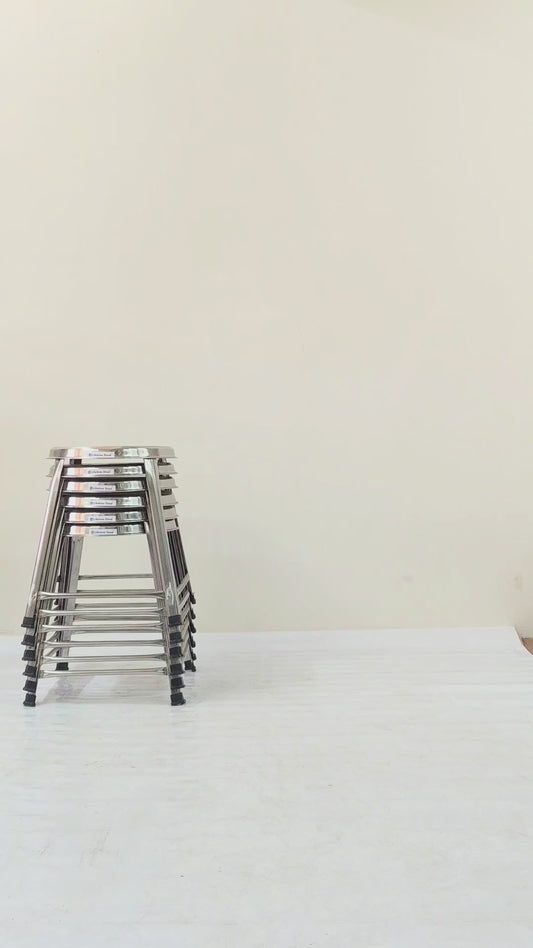 16 Inch Stainless Steel Stool | Heavy Duty SS Stool | Stackable Industrial Stool