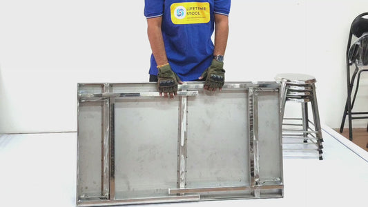 Set of 4 Seater Folding Table and Stools SET 46 x 27 inch Top 28 inch Height SS202 Grade (Set of 1 Table and 4 Stools)