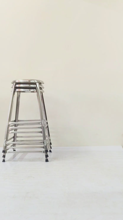 2.5 foot (29.5 inch) Stackable Double Step Steel Stool | Heavy Duty SS Stool