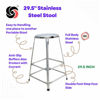 Lifetime Stools Stainless Steel Stool for Multipurpose uses 29.5 inch Height